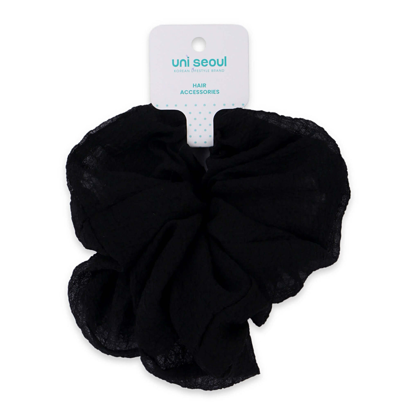 Korean Style Black Blossom Scrunchie