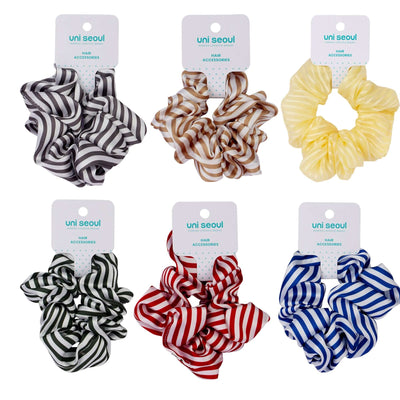 Korean Style Striped Scrunchie