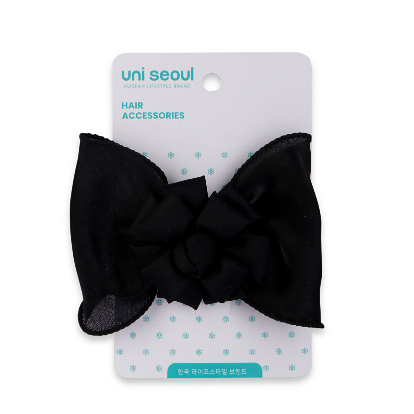 Korean Bow Hair Clip, Black