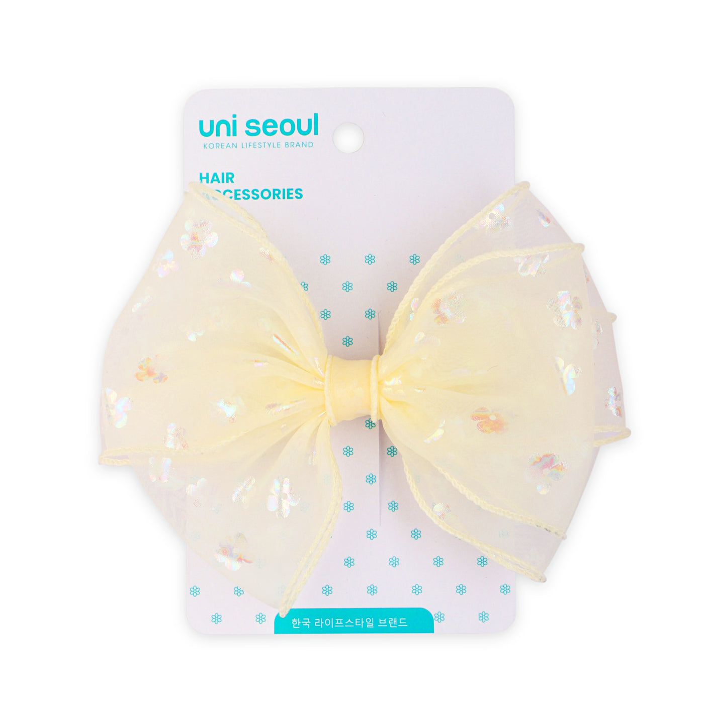 Korean Cute Bow Clips - Yellow