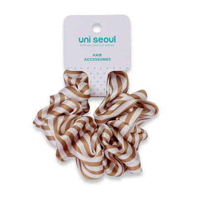 Korean Style Striped Scrunchie