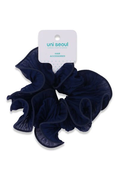 Korean Style Chic Wave Scrunchie - Blue