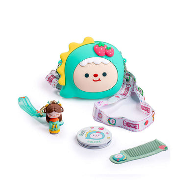 Cute Dino Sling Bag Combo Set (Slign Bag, Key Ring, Comb and A Mirror)