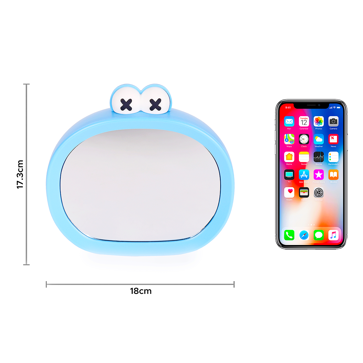 Cute Cartoon Table Makeup Mirror with Storage