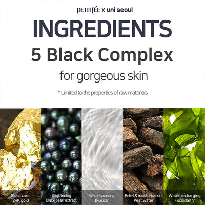 Black Pearl & Gold Hydrogel Face Mask - Made in Korea