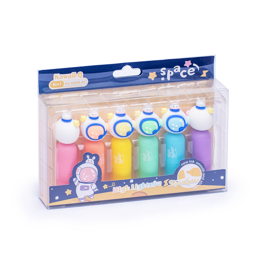 Kawaii Space Highlighters - A pack of 6