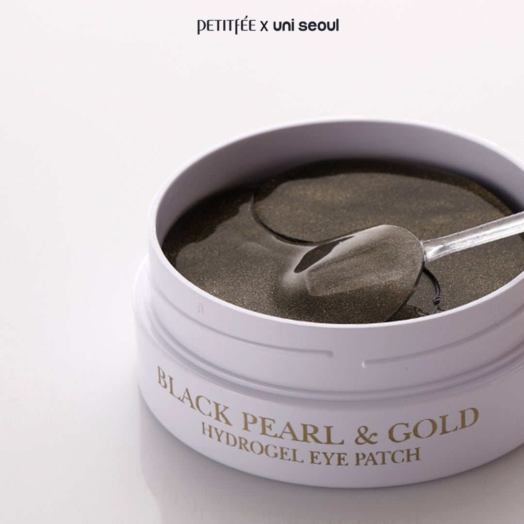 Black Pearl & Gold Hydrogel Eye Patch I Pack of 30 pairs