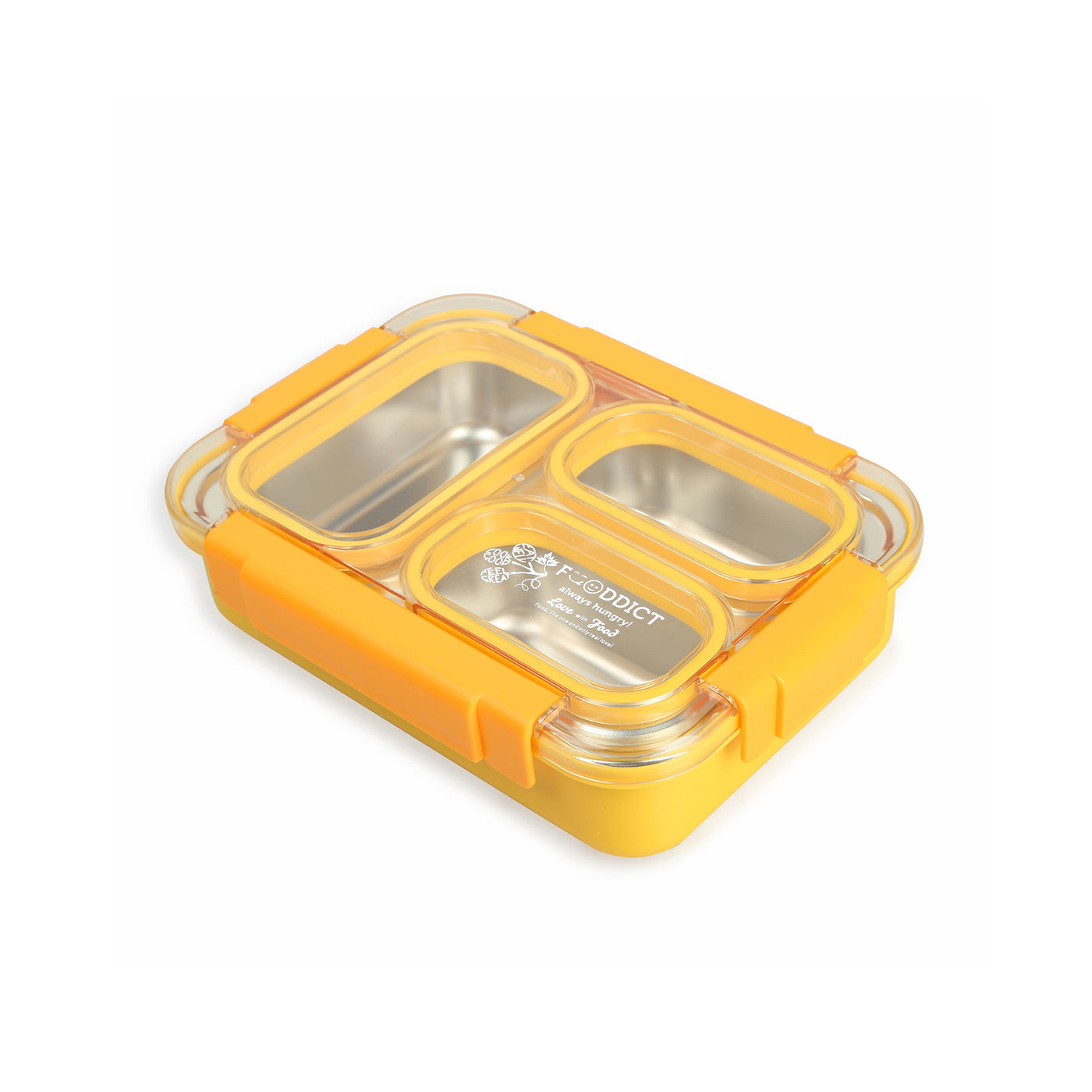 Korean Bento Box 3 Grid - Yellow