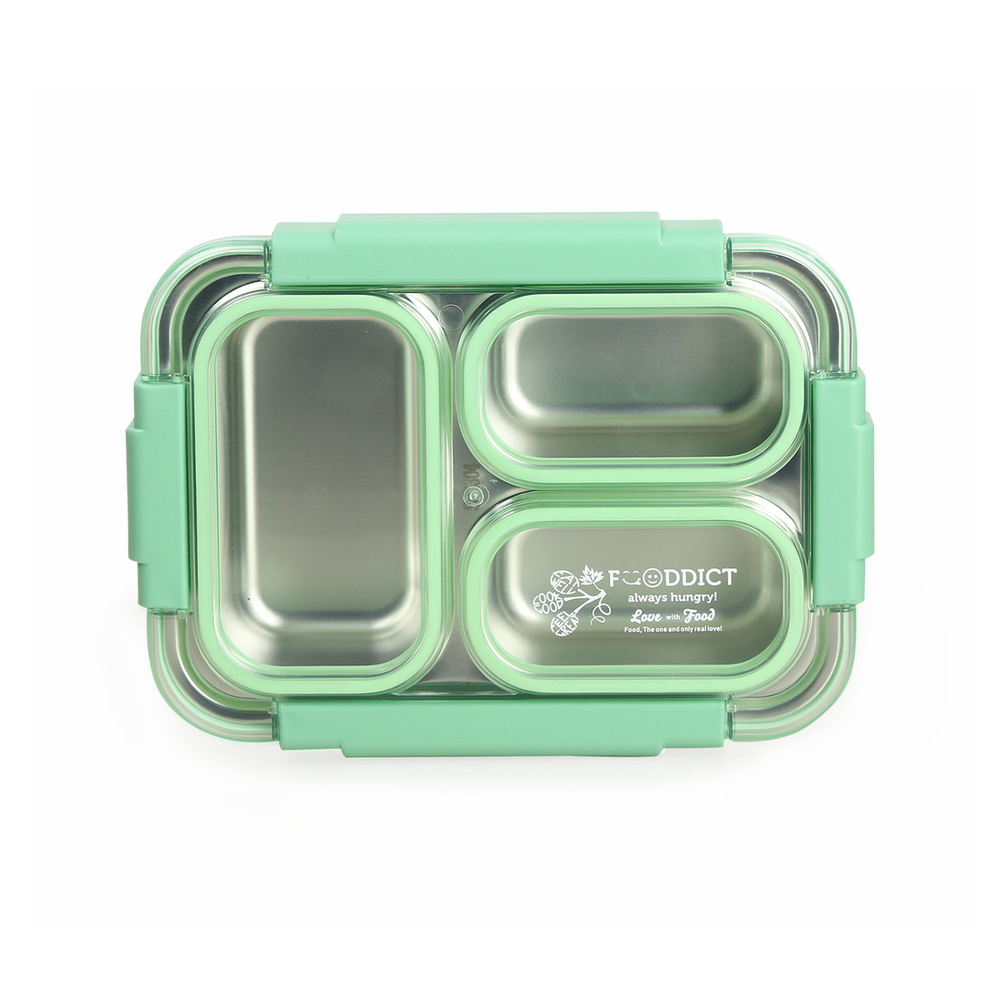 Korean Bento Box 3 Grid - Green