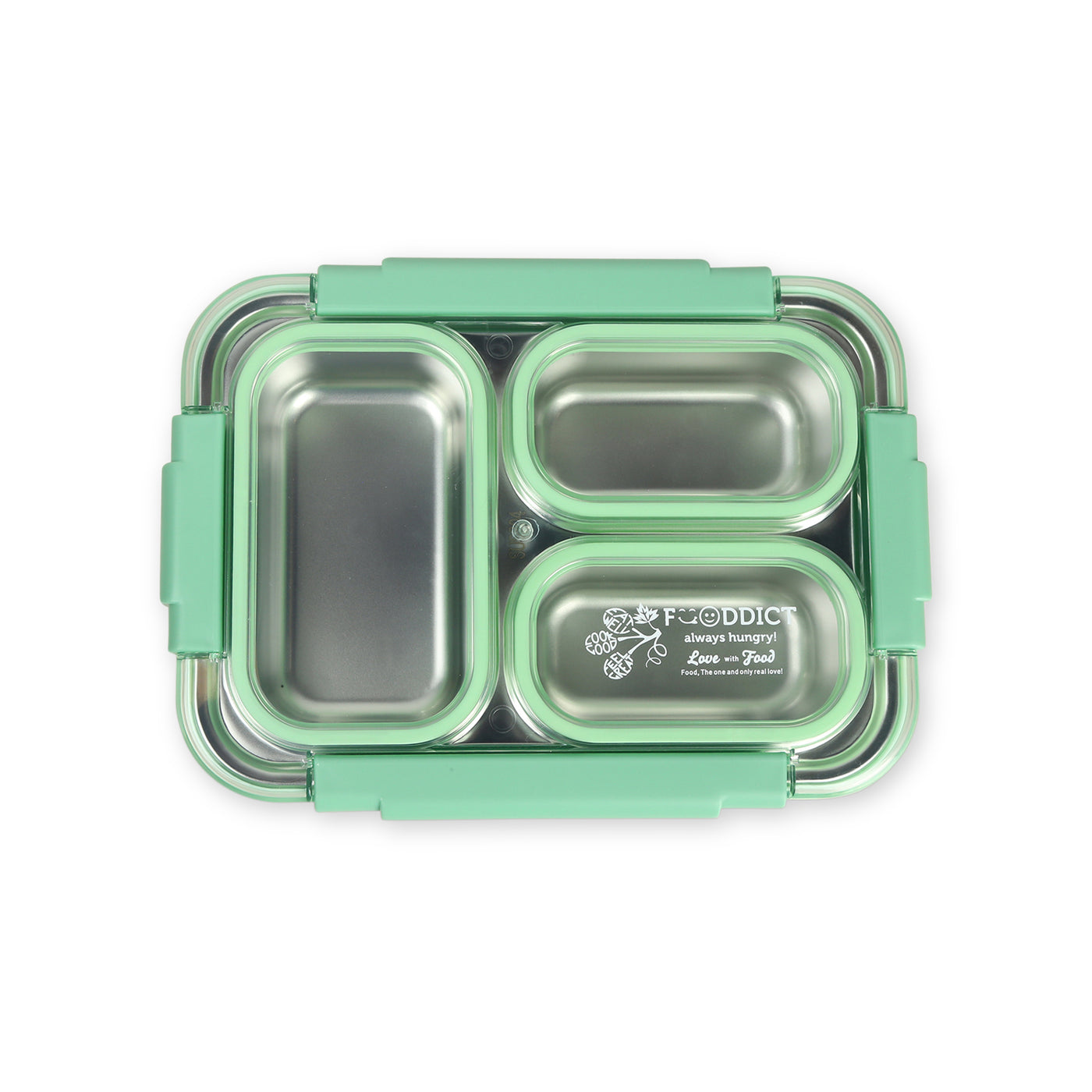 Korean Bento Box 3 Grid - Green