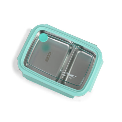 Single Layer 2 Compartment Stainless Steel Lunch Box