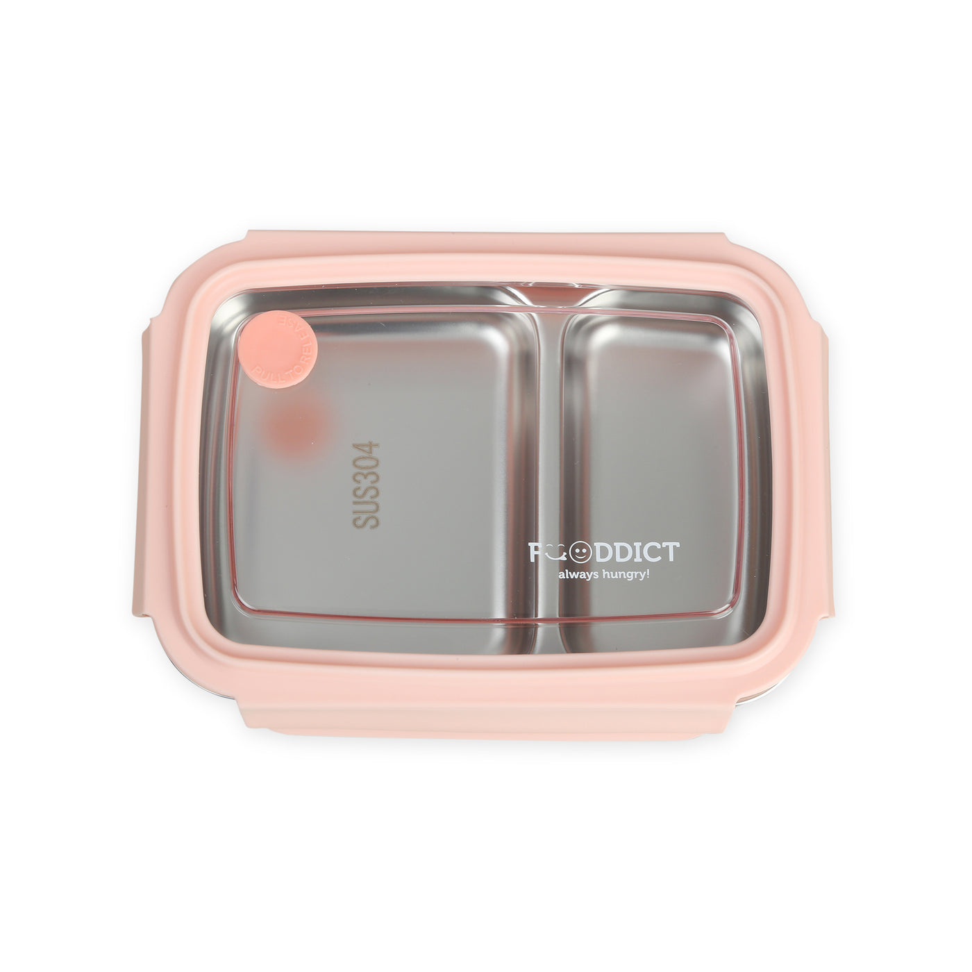 Single Layer 2 Compartment Stainless Steel Lunch Box