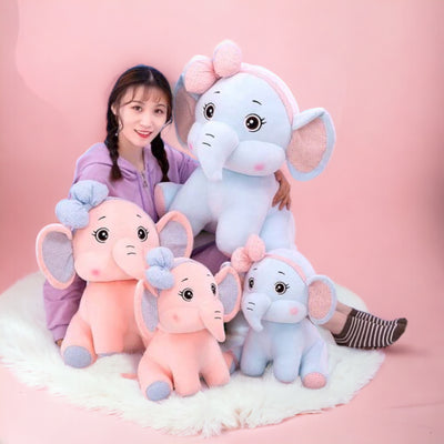 Cute Elephant with Bow Plush Toy