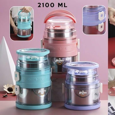 Korean 3 Layer Stainless Steel Lunch Box I 2100ml