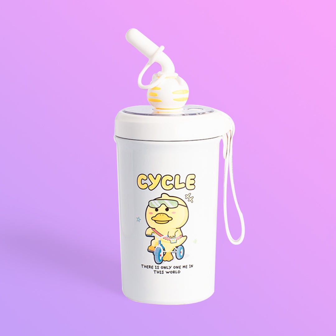 Cute Sips Stainless Steel Bottle with Straw