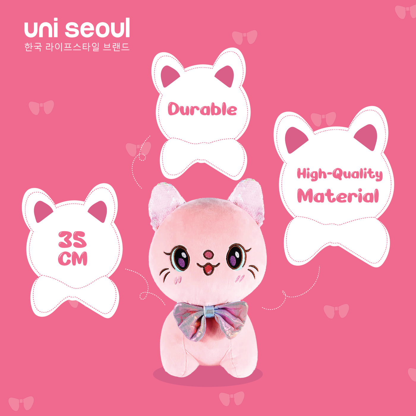 Bow Cat Plush Toy I 35 CM