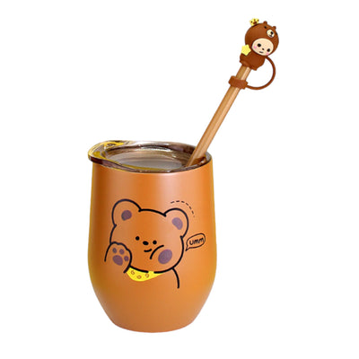 Stainless Steel Cute Straw Mug