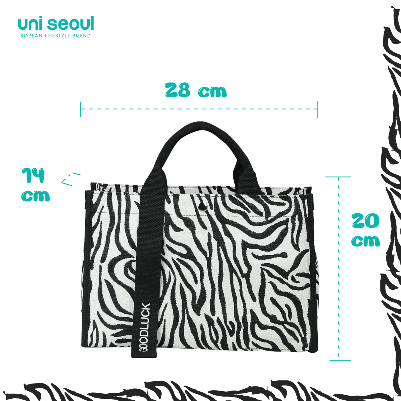 Canvas Korean Tote Zebra