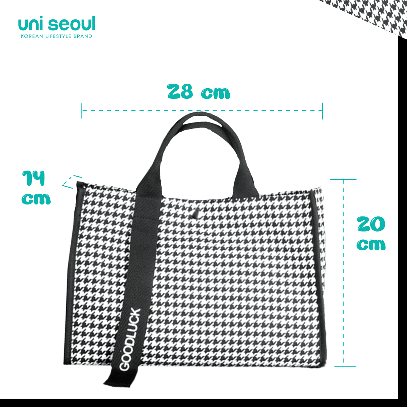 Checkered Canvas Korean Tote