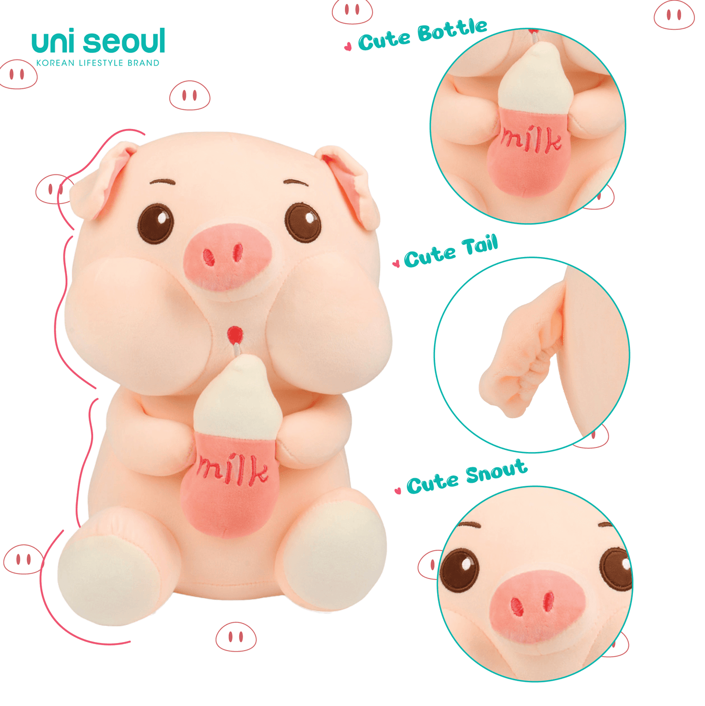 Cute Bottle Pig Plush Toy I 45 CM