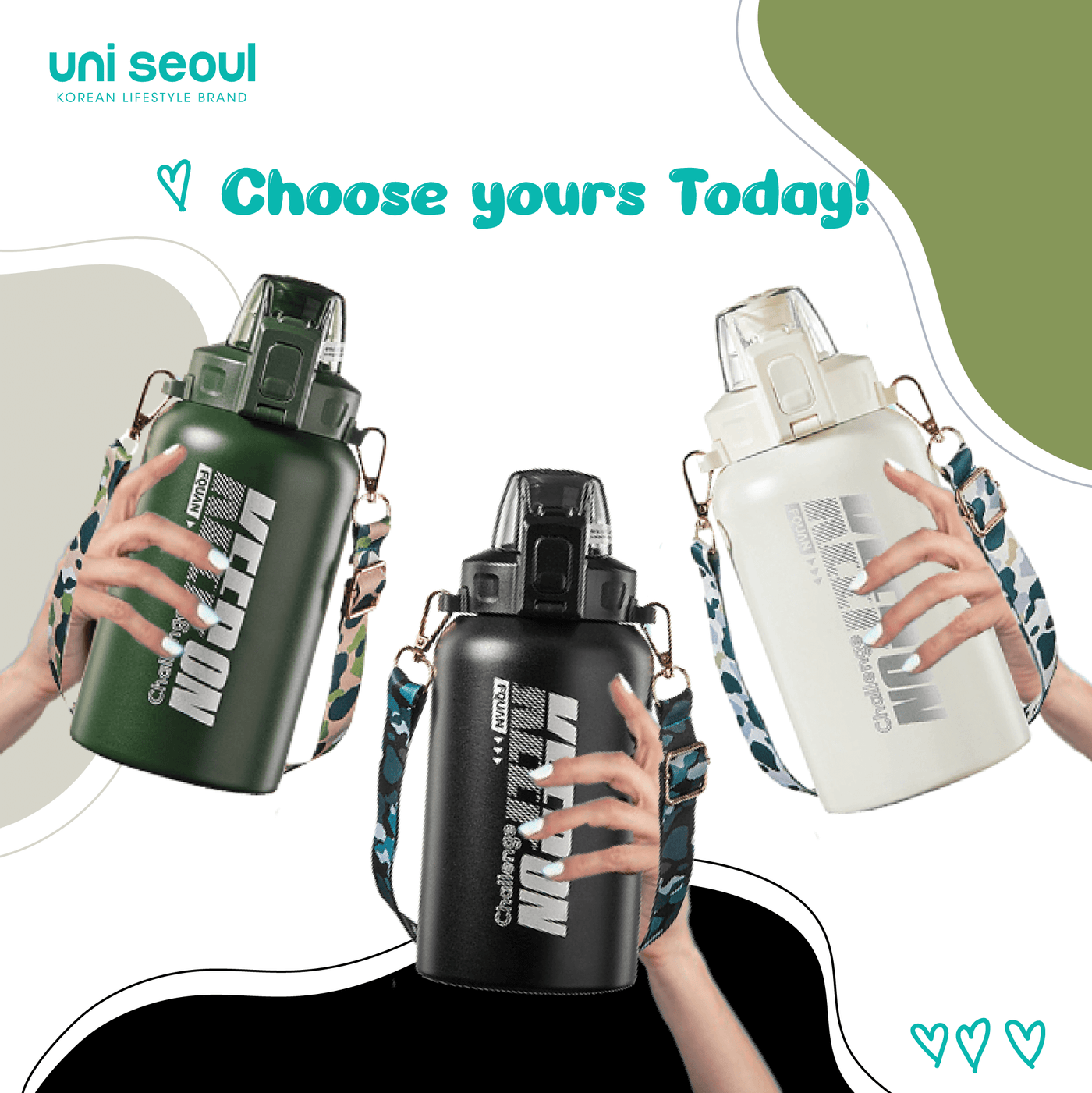 Double Wall Insulated Stainless Steel Bottle | 1000ml Green