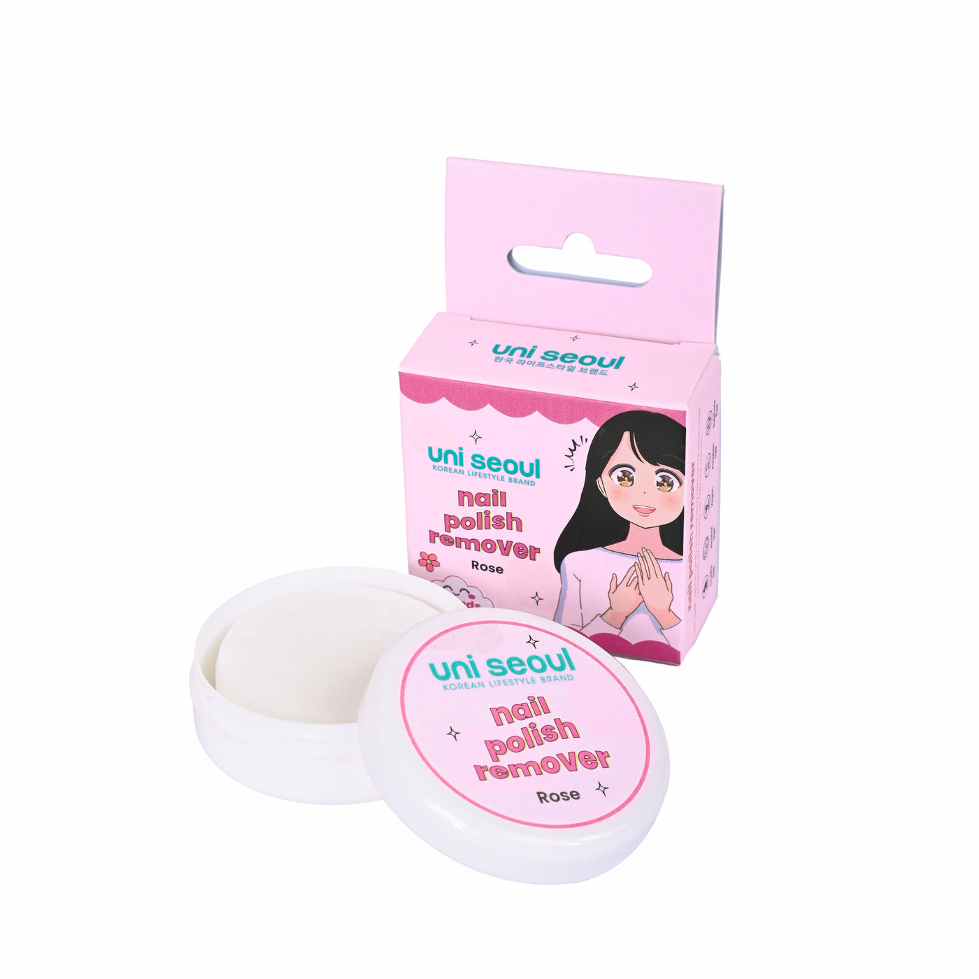 Uni Seoul Nail Polish Remover Pads - Rose