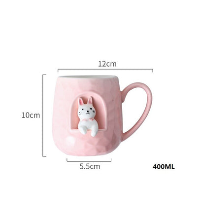 Cute Ceramic Cat Mug - 400 ml