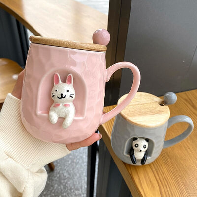 Cute Ceramic Cat Mug - 400 ml