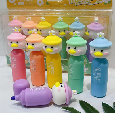 Kawaii Duck Highlighters - A pack of 6