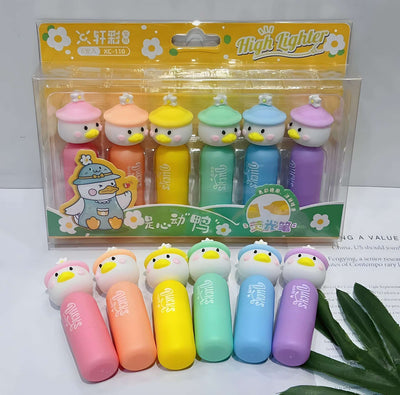 Kawaii Duck Highlighters - A pack of 6