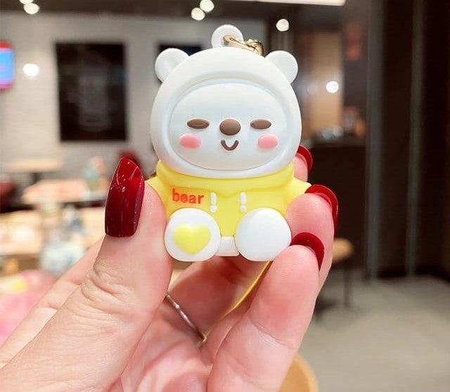 Premium 3D Rubber Bear Keychain