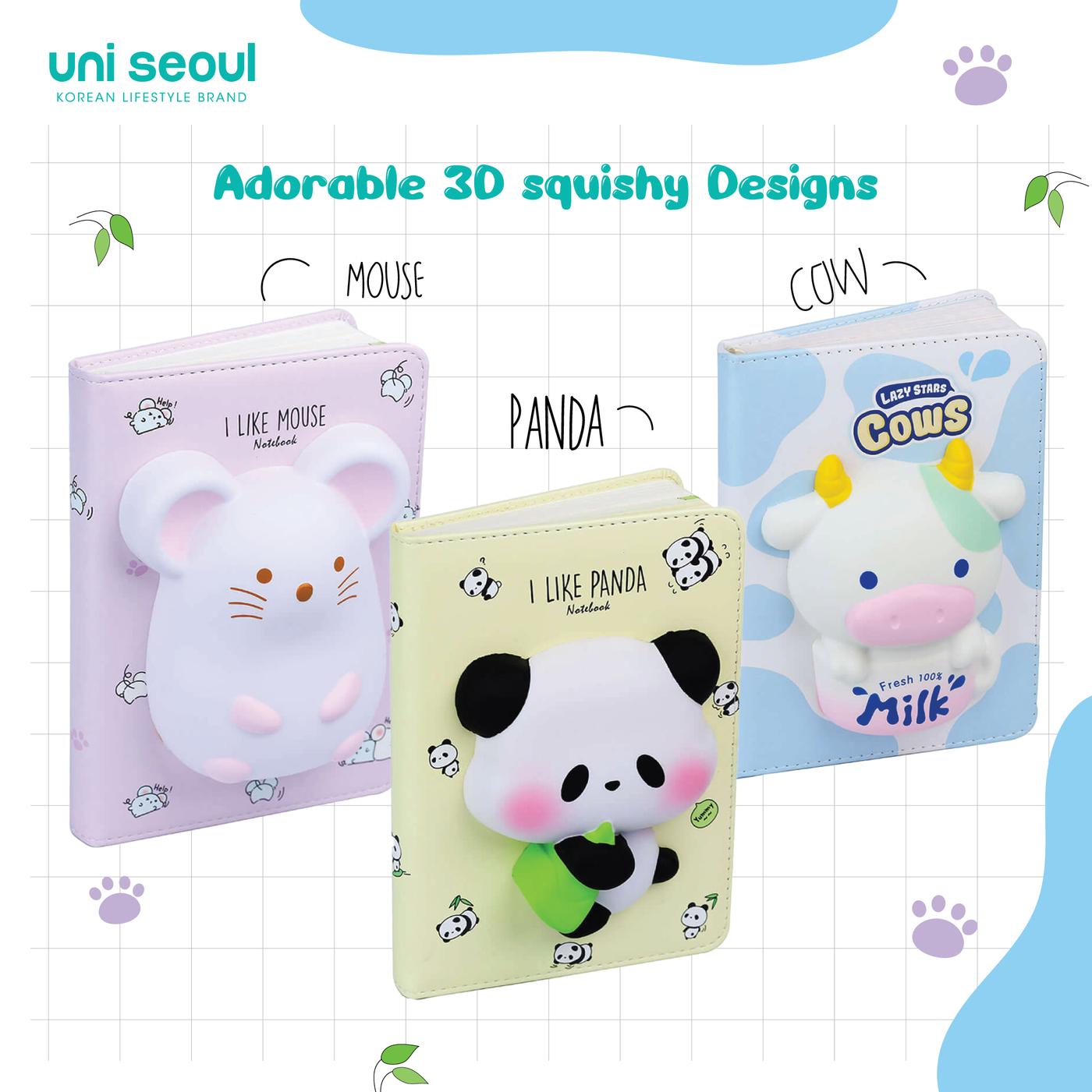 Cute 3D Big Squishy Notebook - Mouse