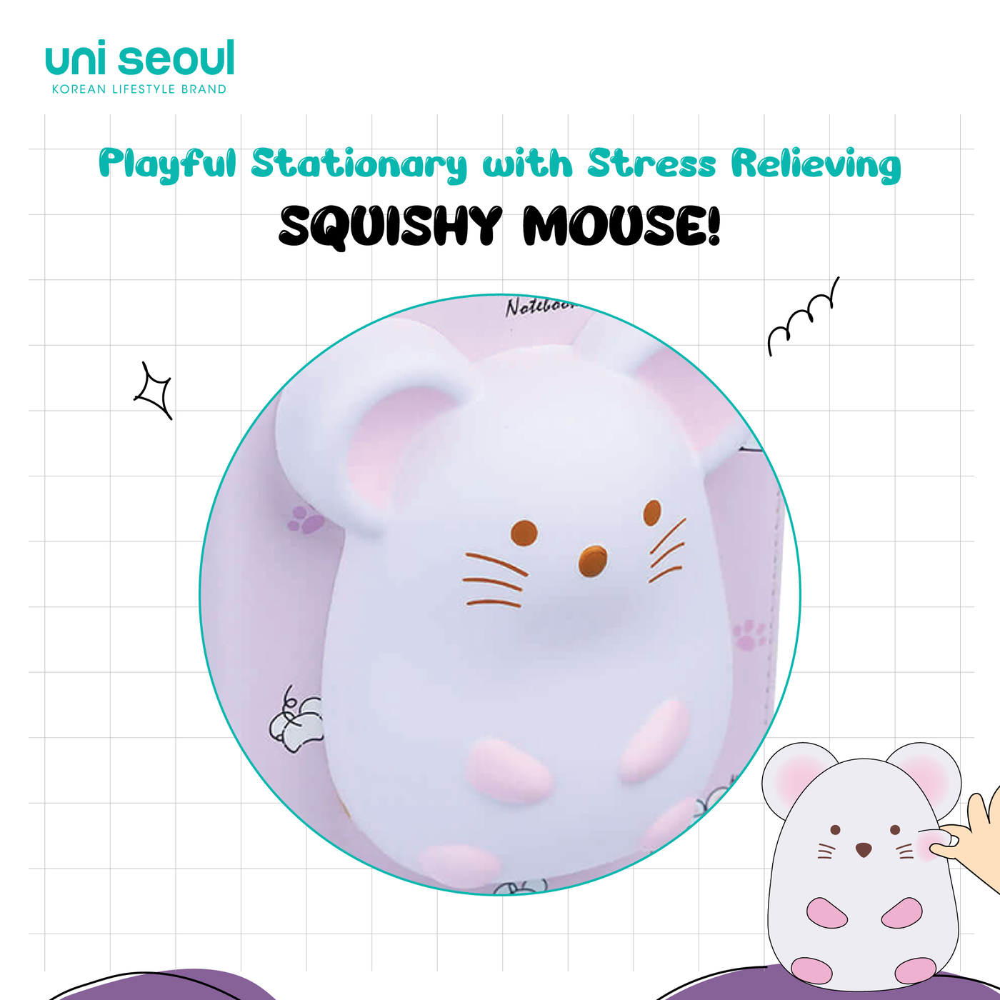 Cute 3D Big Squishy Notebook - Mouse