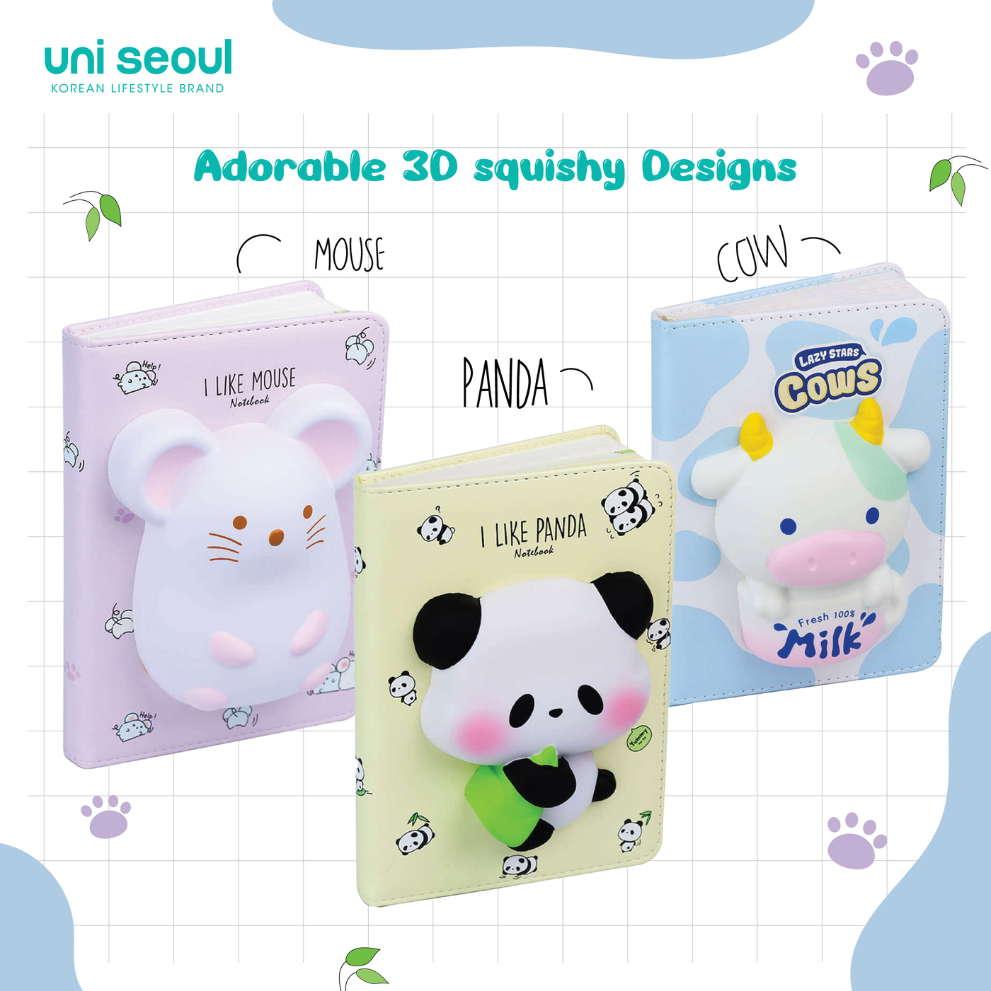 Cute 3D Big Squishy Notebook - Panda