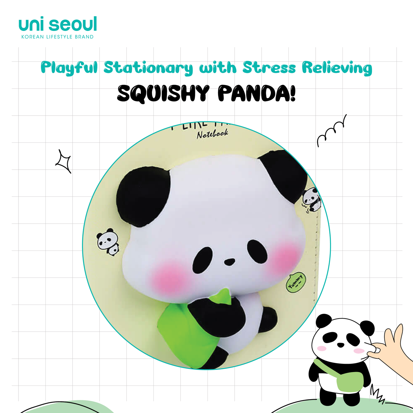 Cute 3D Big Squishy Notebook - Panda