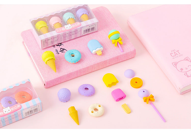 Ice Cream Shaped Cute Eraser Sets