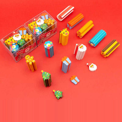 Christmas Joy Pencil Eraser Set I 6 Pieces