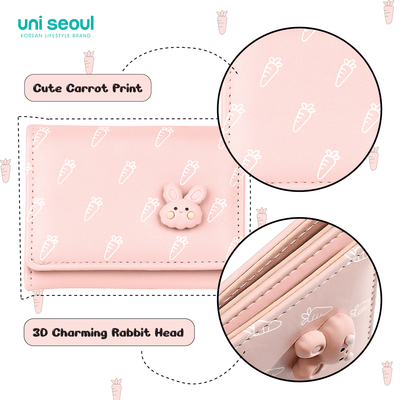 Rabbit Print Trifold Cute Wallet