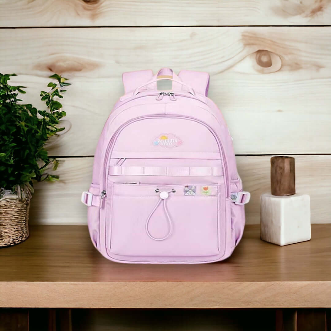 Aesthetic pink backpack best sale