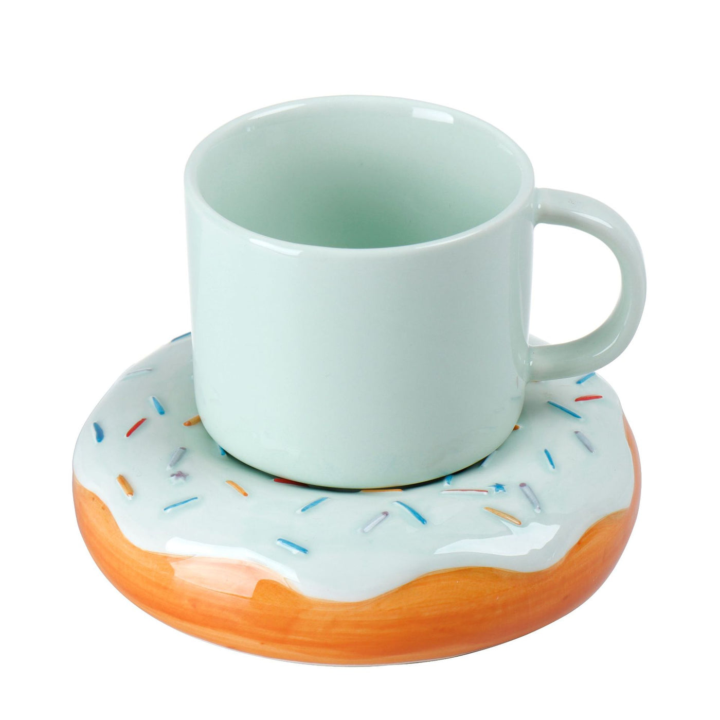 K-Inspired Macaroon Coffee Mug with Doughnut Saucer