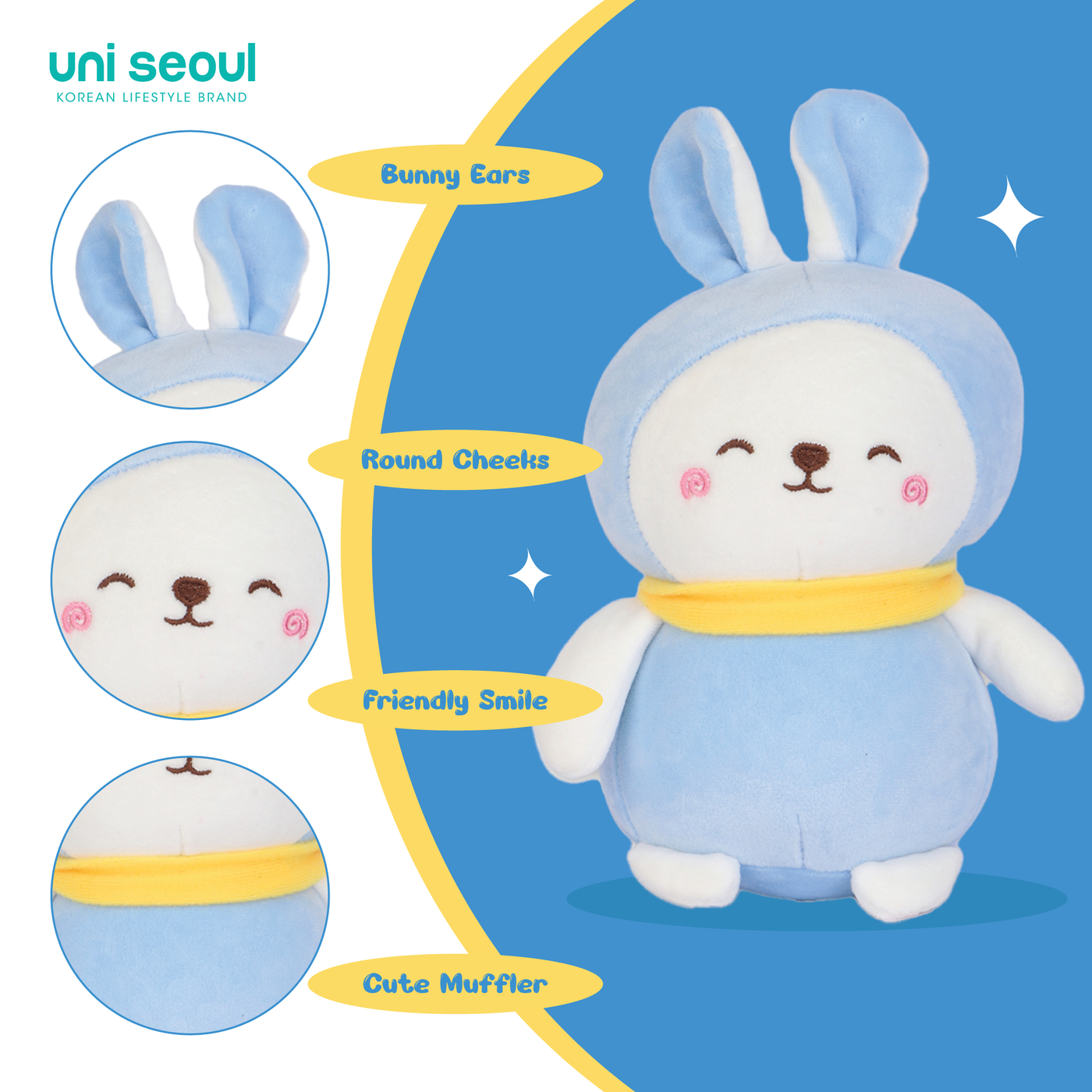 Snowy Rabbit Plush Toy, 25 CM