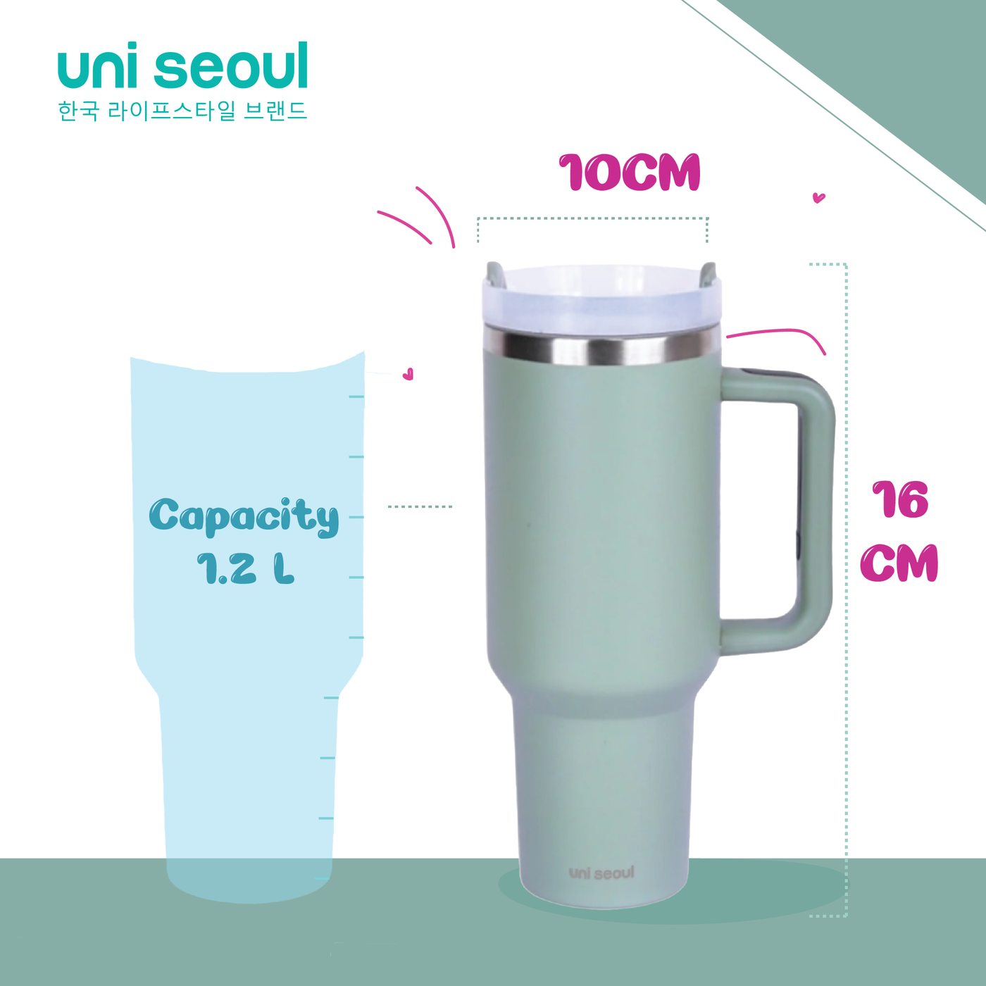 UniSeoul Double Wall Vacuum Insulated Sipper Bottle