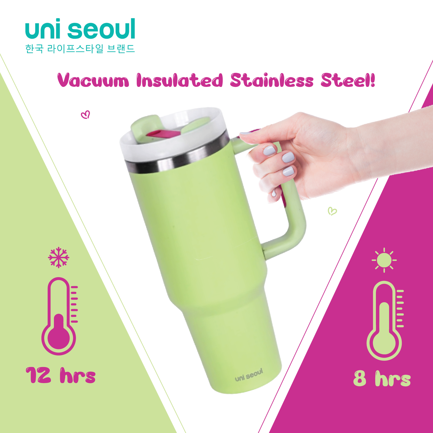 UniSeoul Double Wall Vacuum Insulated Sipper Bottle