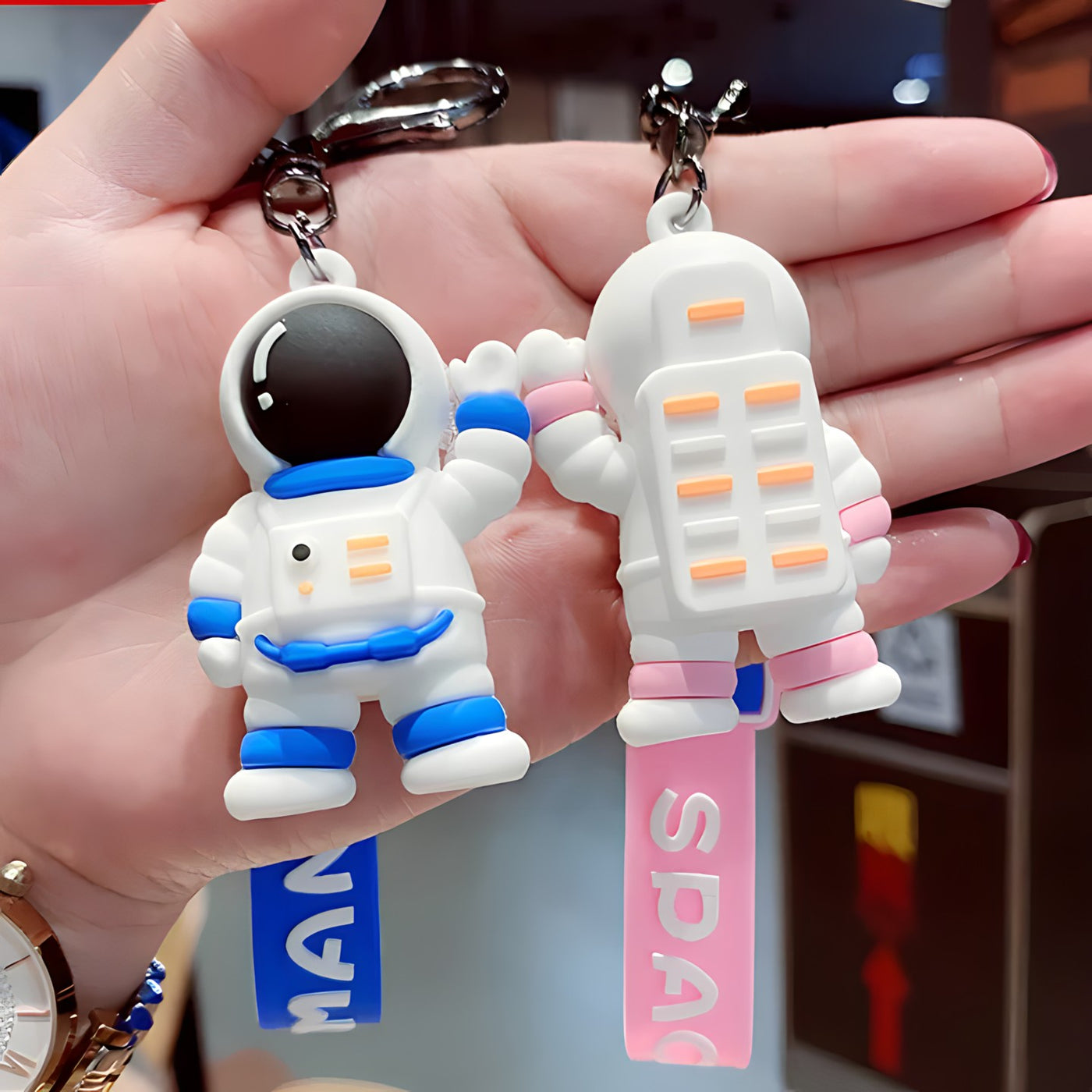 Waving Astronaut 3D Keychain