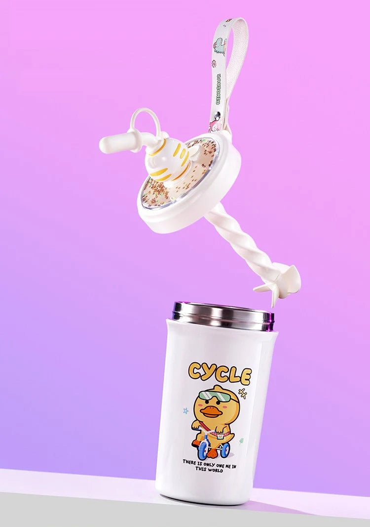Cute Sips Stainless Steel Bottle with Straw