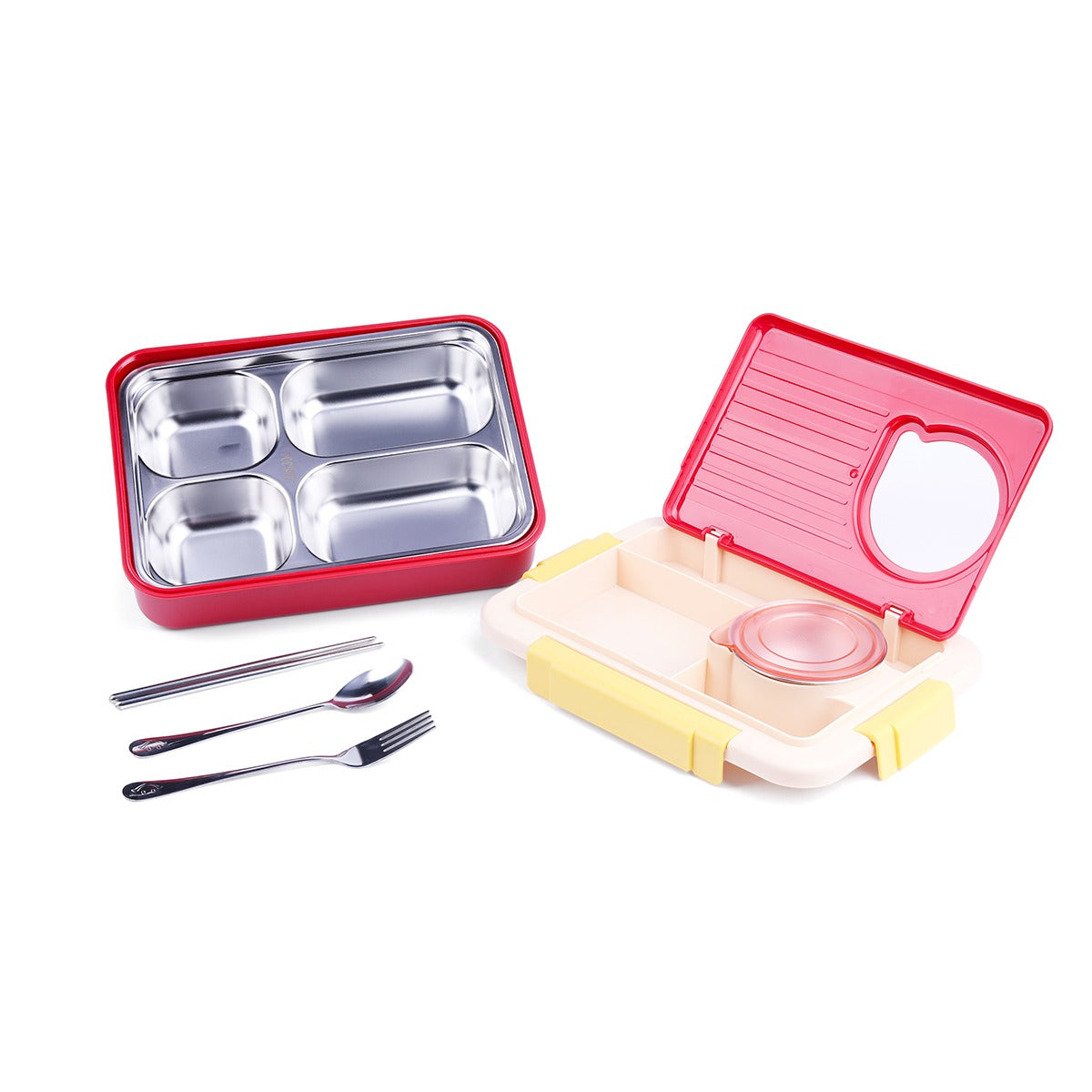 Korean Bento 7-Sections Stainless Steel Lunch Box, 1100ml