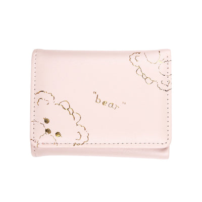 Bear Print Cute Wallet, Cream