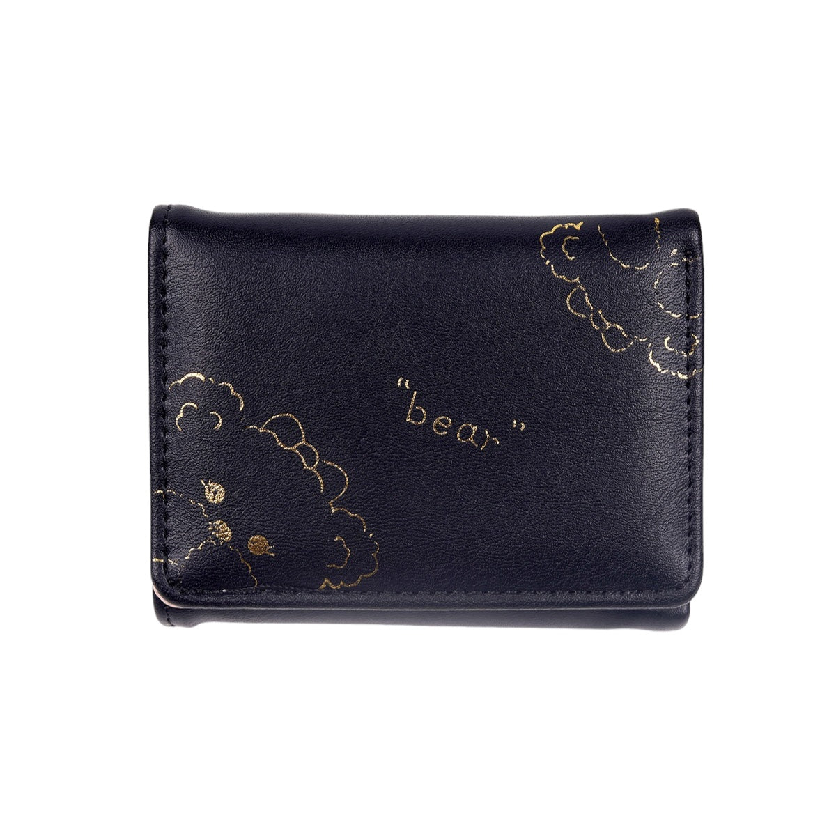 Bear Print Cute Wallet, Black