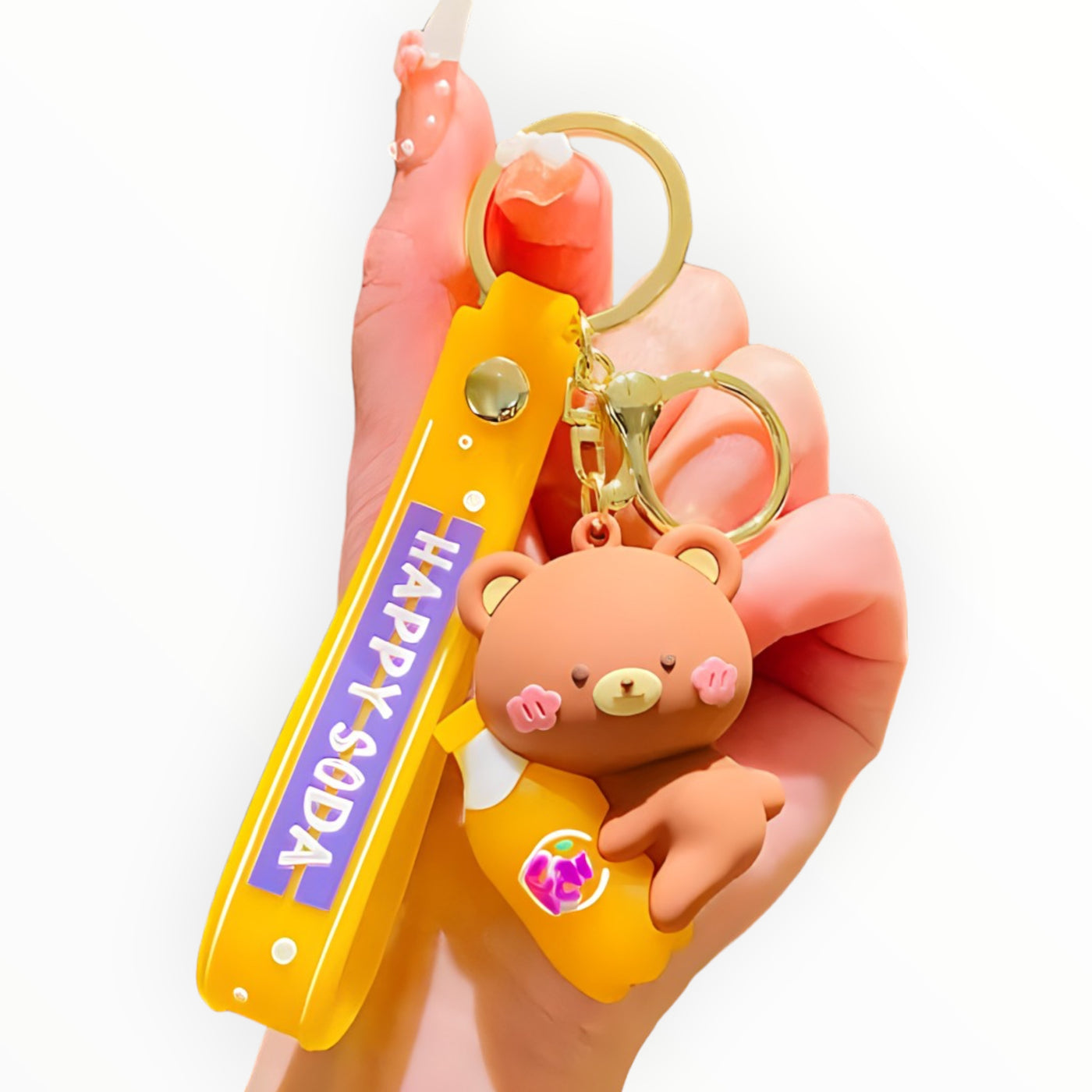 Cute 3D Bottle Bear Key Chain