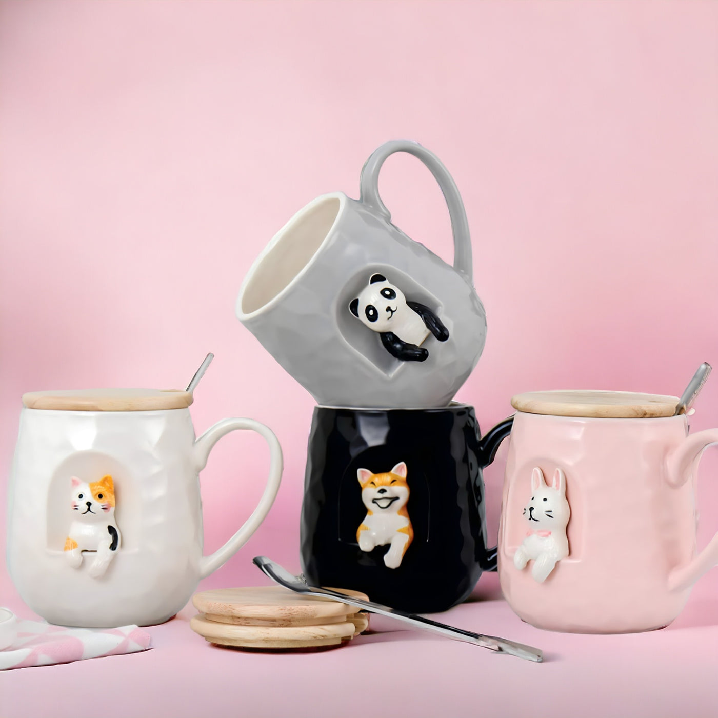 Cute Ceramic Cat Mug - 400 ml